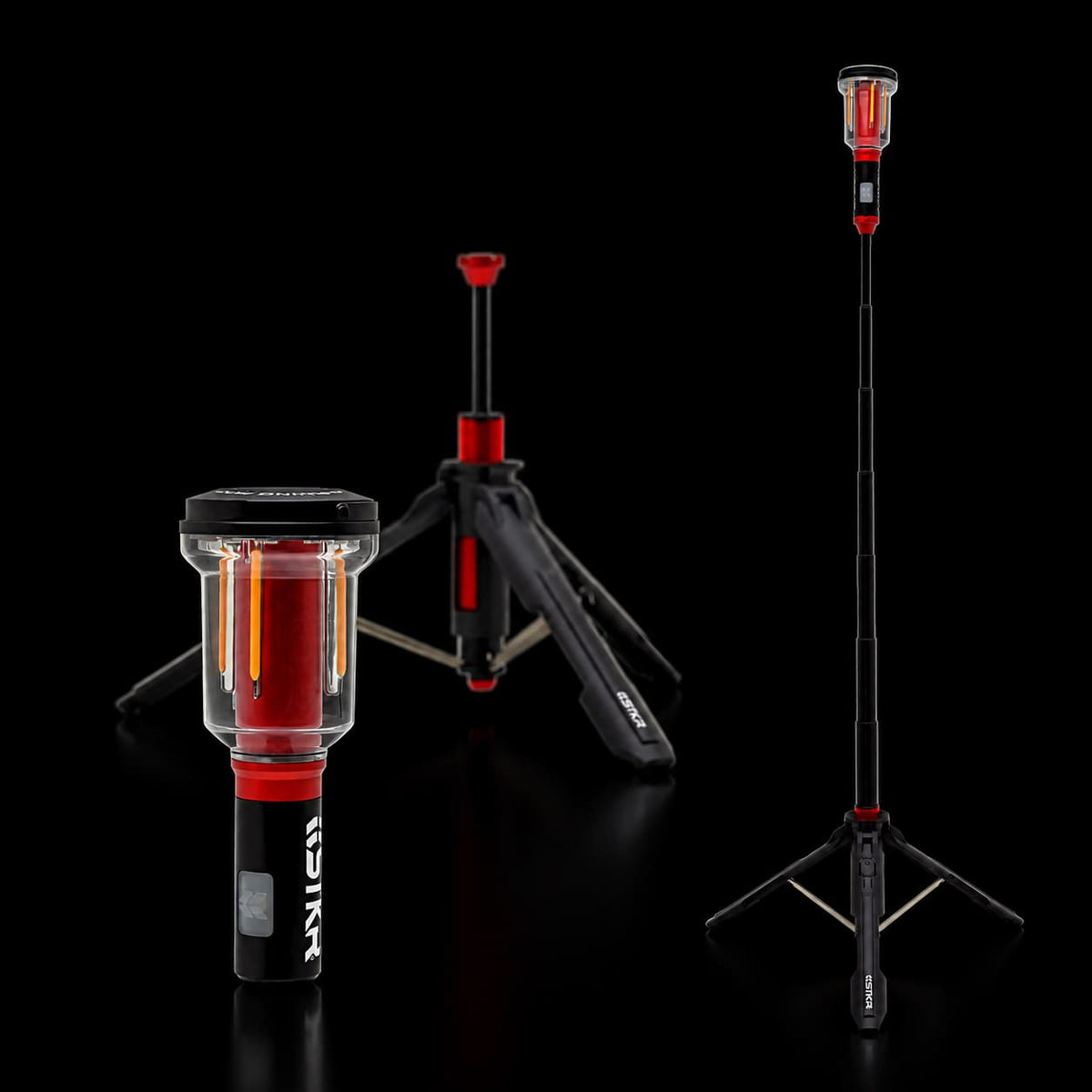 FLi-MORPHE telescoping lantern in three configurations on black