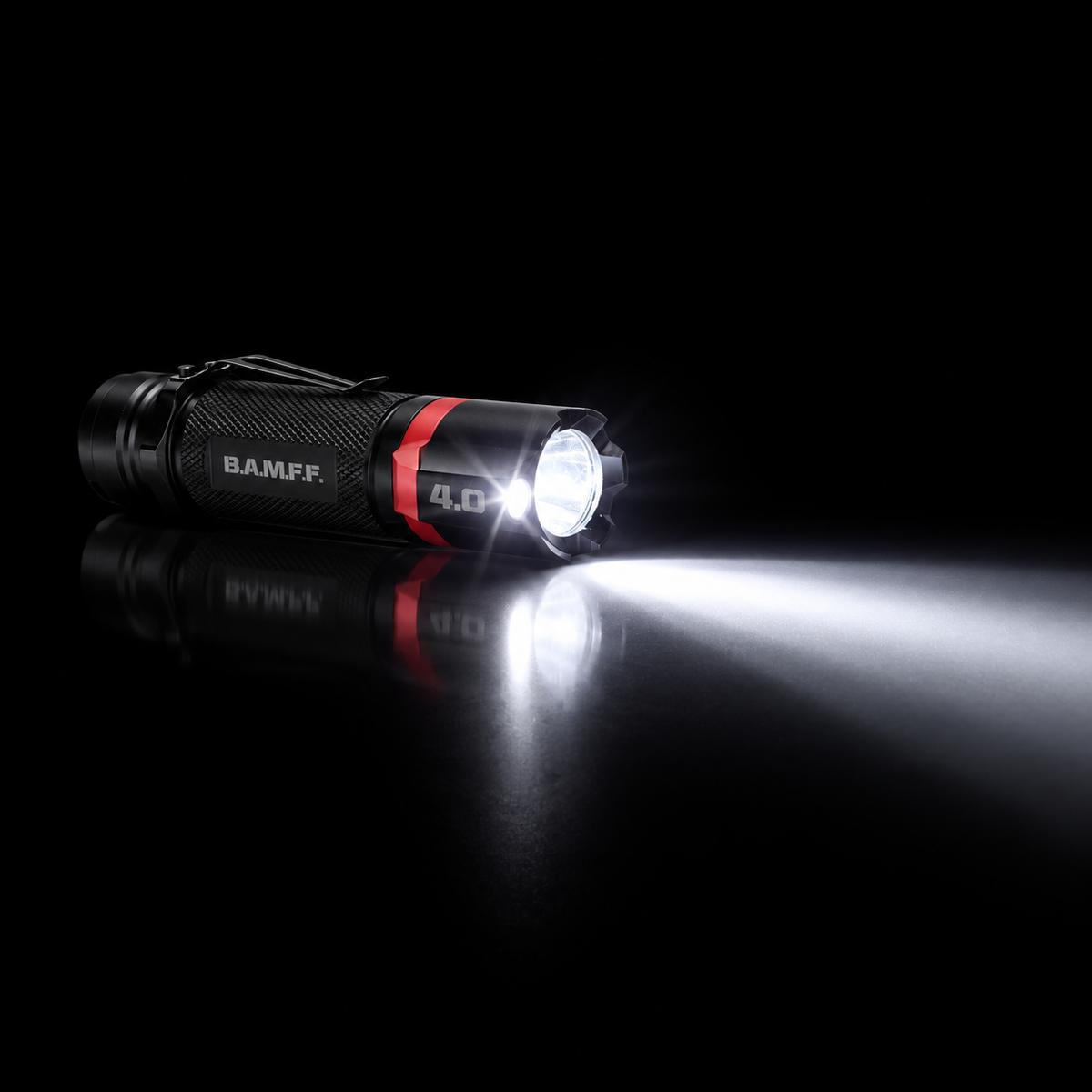 BAMFF 4.0 flashlight beam on black